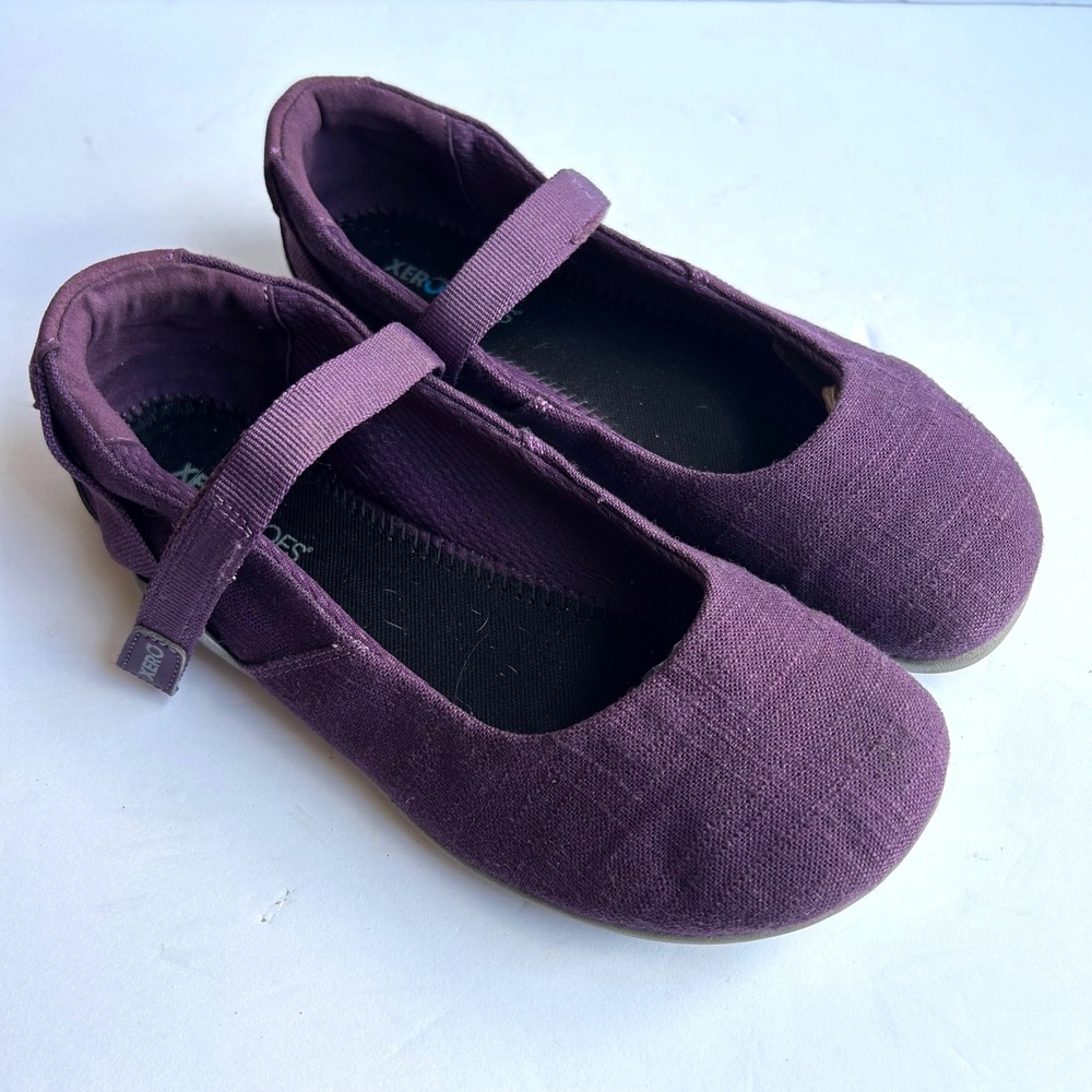 Xero Shoes Cassie Mary Jane Womens 9.5 Purple Barefoot Hemp Minimalist Flat